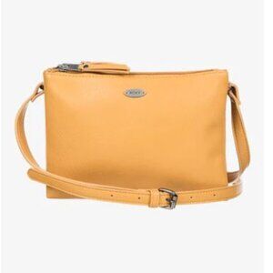 Roxy Women's Part Of You Small Double Zip Crossbody Purse Bag Mustard Yellow Och